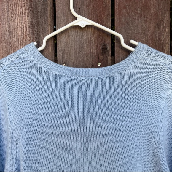 Ann Taylor Factory Light Blue Cable Knit Sweater Size Medium - Picture 12 of 15